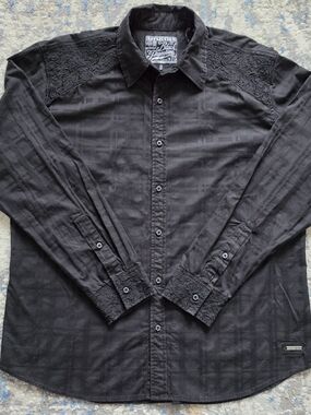 Affliction Black Premium Men's Shirt Slim Fit 2XL